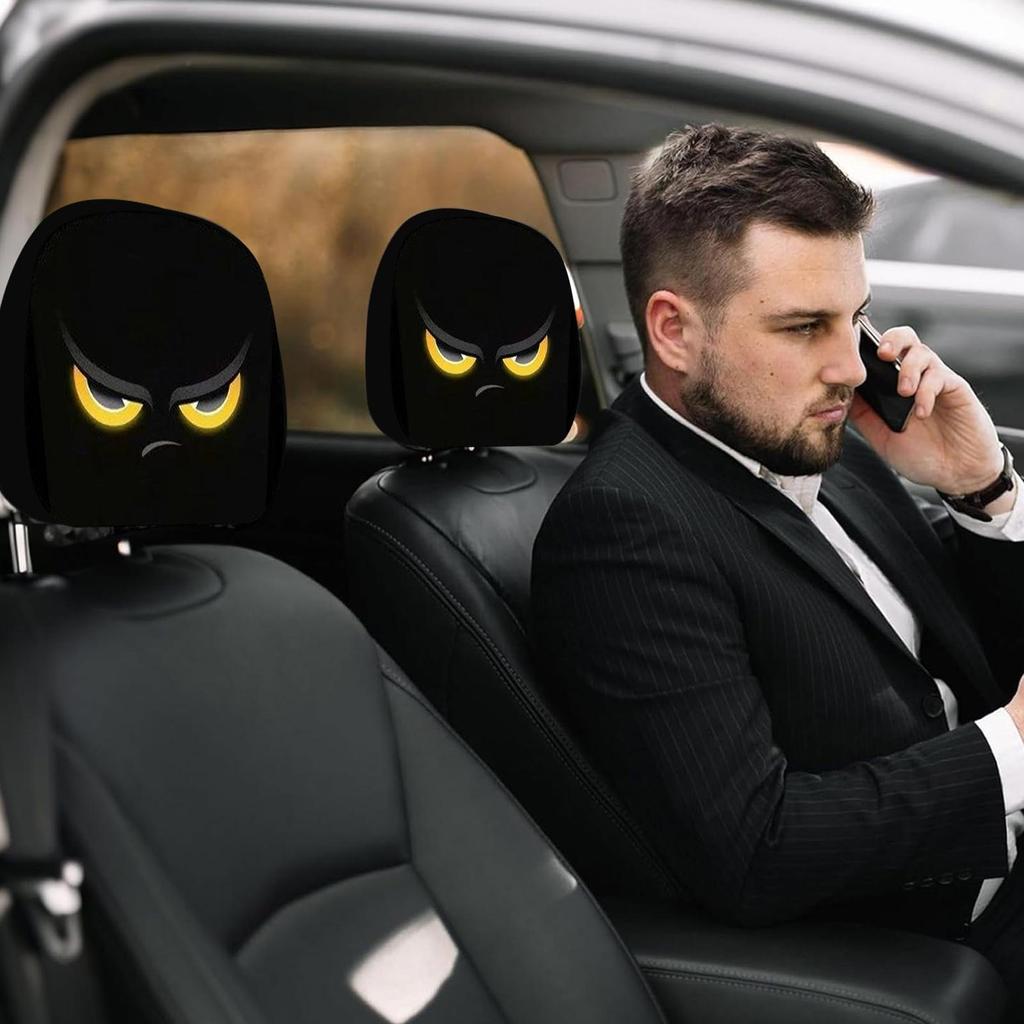 Забавные чехлы на подголовник автомобиля, 2 шт., забавные защитные чехлы на подголовник автомобиля для переднего сиденья, защитный элемент интерьера автомобиля для комфорта, для мужчин
