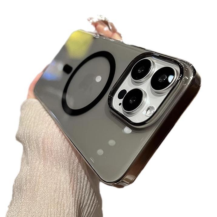 Подходит для чехла для мобильного телефона IPhone16PROMAX Прозрачный Магнитная адсорбция Apple 15 Большое отверстие Ультратонкая защита Полностью закрывающий ПК Жесткий чехол