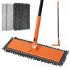 JEHONN Floor Wide Mop Upward Wet and Dry Commercial Suitable for Indoor Home 132cm Long 4 Mop Pads Included Mop, 90° Folding, Mop, Entrances, Gardens,