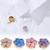 Комплект из 2 предметов с бриллиантами, цветная шелковая пряжка для шарфа, модная пряжка из сплава в стиле ретро для рубашки, пряжка для воротника, цветок