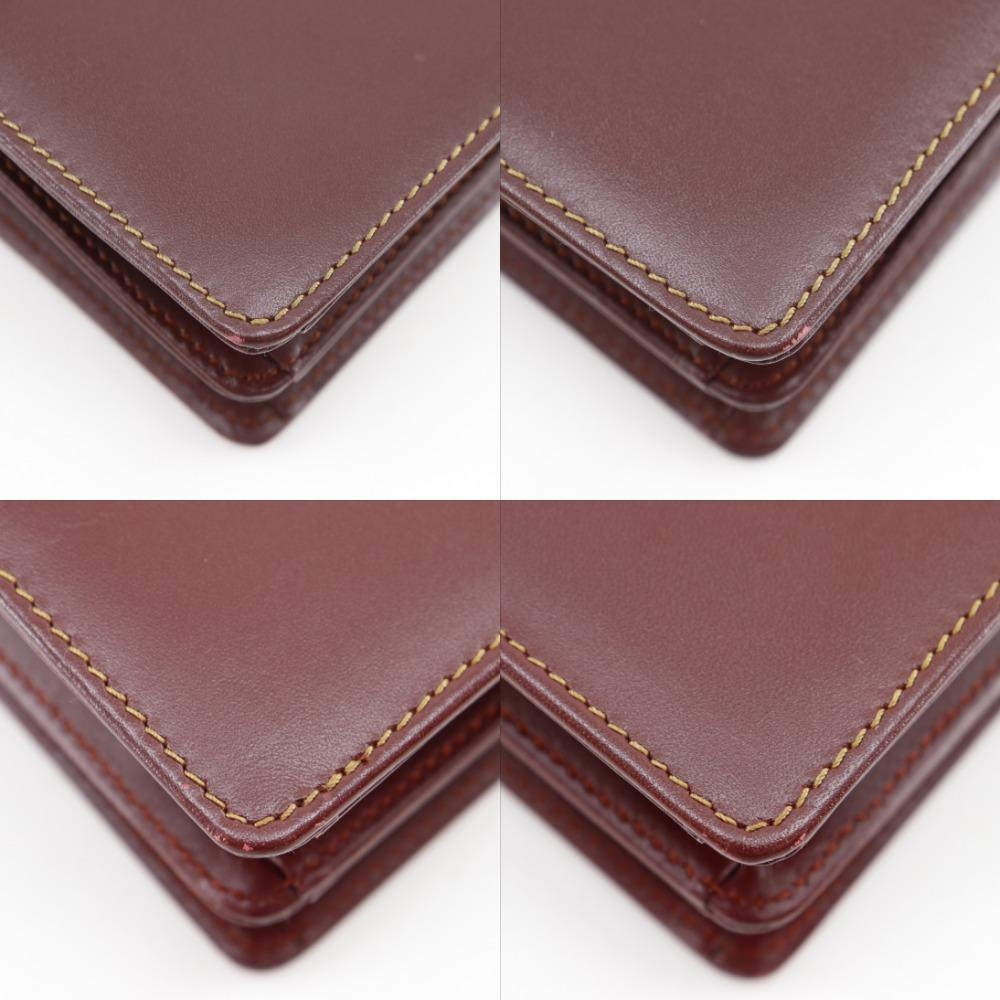 CARTIER Must Line Shoulder Bag Bordeaux Calfskin Women Used