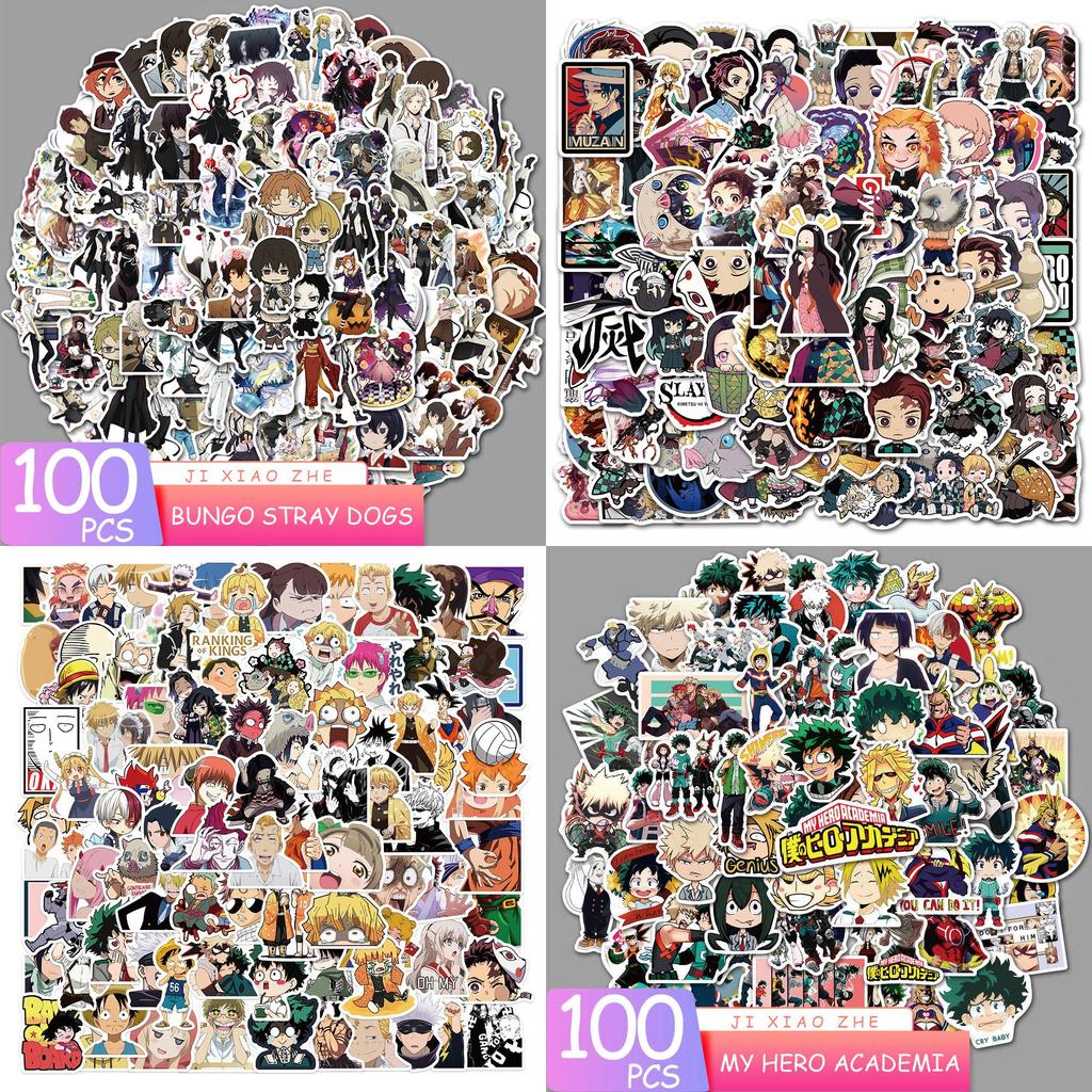 100 штук японских аниме-стикеров с граффити Hunter X Hunter Haikyuu Demon Slayer И многое другое!