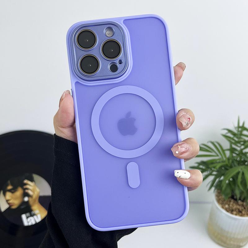 Матовый магнитный прозрачный ультратонкий чехол для iPhone 11 12 13 14 15 16 Pro Max с беспроводной зарядкой Magsafe и пленкой для объектива