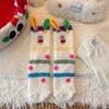 Coral fleece socks women's embroidery funny expression socks clown socks winter warm cute cartoon doll medium tube socks