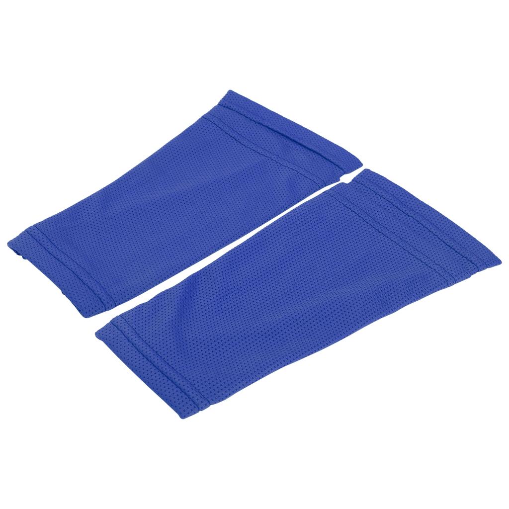 1 Pair Soccer Shin Guard Socks Double Layer Shin Pad Sleeves for Football Training BlueYouth / M