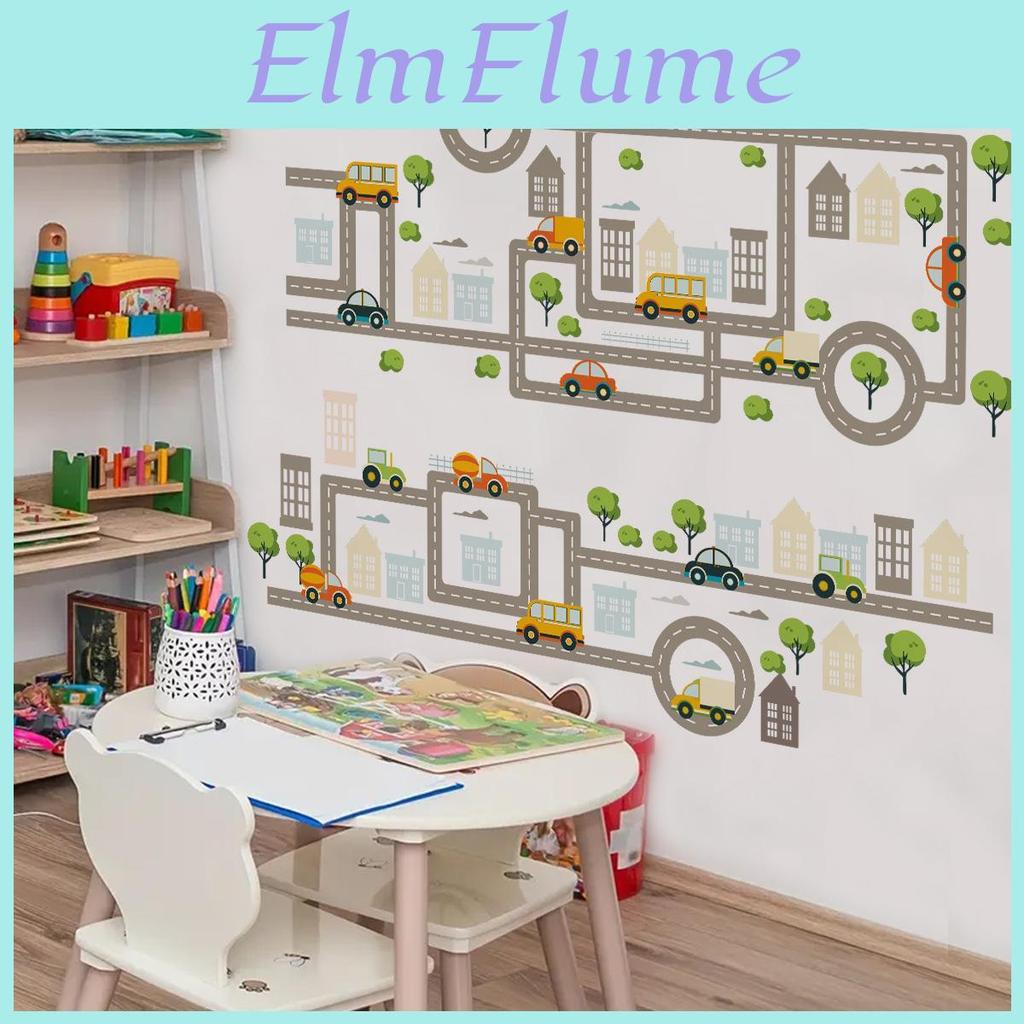 Car Street Sticker Cartoon Wall Removable Background Decor For Bedroom Living Room Home Decoration