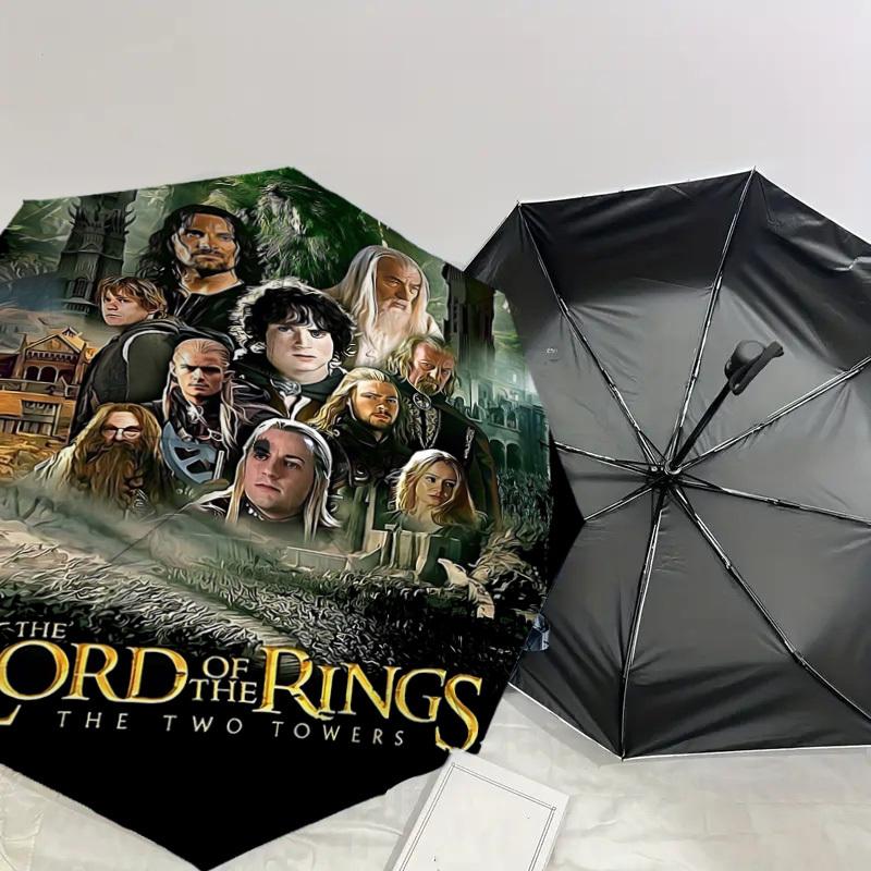 1pc Lord of the Rings Two Towers Folding umbrella automatic open/close, 8-Rib Durable Frame, Compact Folding Design, Ideal Birthday1107L