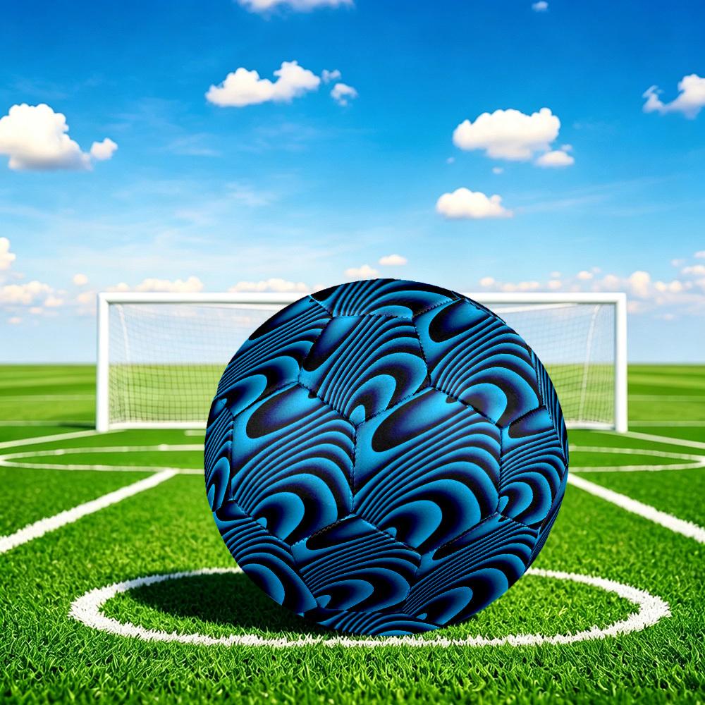 1pc Blue Wave Size 5 Soccer Ball Professional Match Training Football Indoor &Outdoor Sports Ball Lightweight Durable c65184
