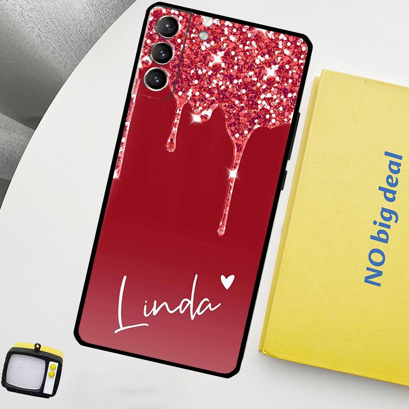 Глянцевый Блестящий Персонализированный Чехол для Samsung Galaxy S22 Ultra S23 FE S9 S10 Note 10 Plus Note 20 Ultra S20 S21 FE