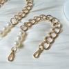 New Fashion Woman Handbag Accessory Parts Luxury Gold Alloy Chain Cute PVC Pearl Strap Women Shoulder Clutch Bead Handle Chains