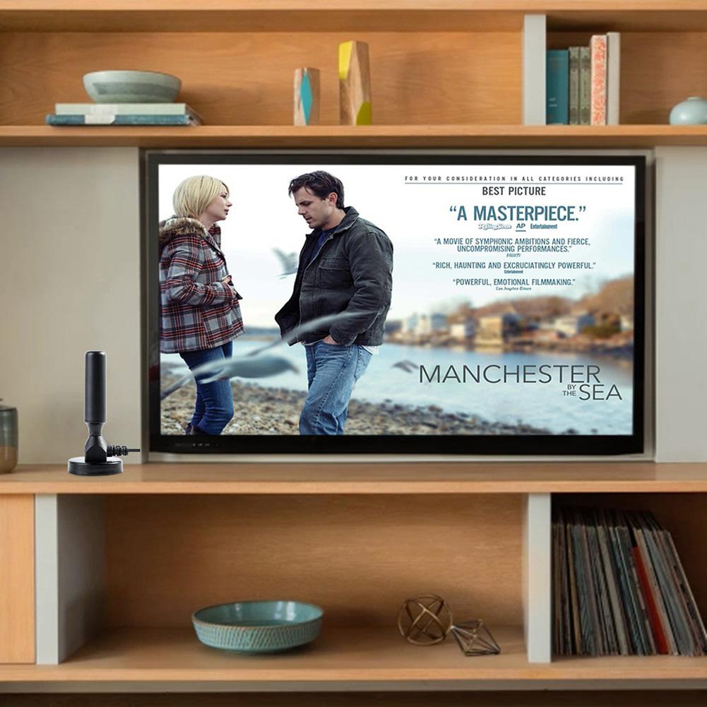 HD цифровая телевизионная антенна, прием на 360° и сильное магнитное основание, прием на большие расстояния — поддержка 4k 1080p Fire TV Stick и всех телевизоров — кабели длиной 16,5 футов