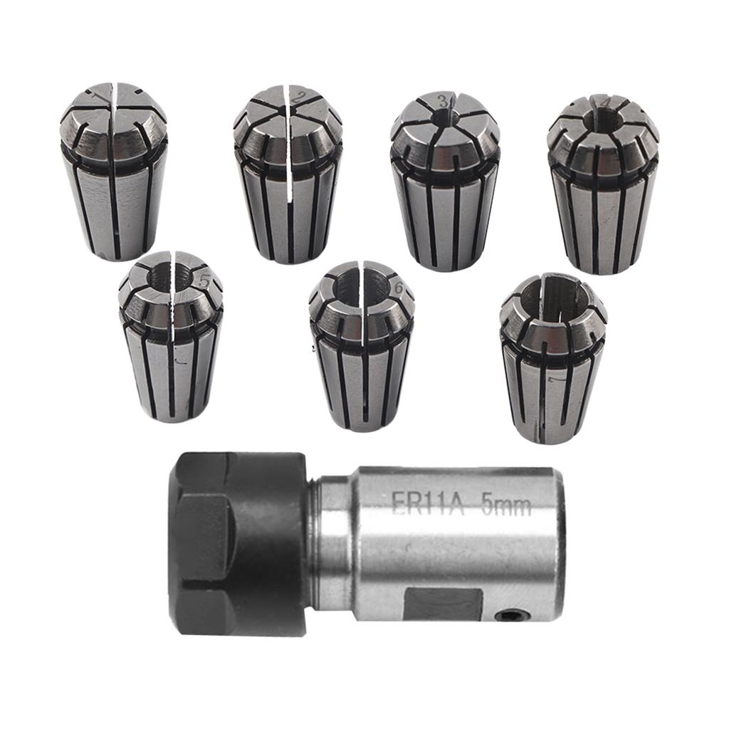 7PCS ER11 5mm Motor Shaft Holder Extension Rod ER11 1?7mm Spring Collets Set