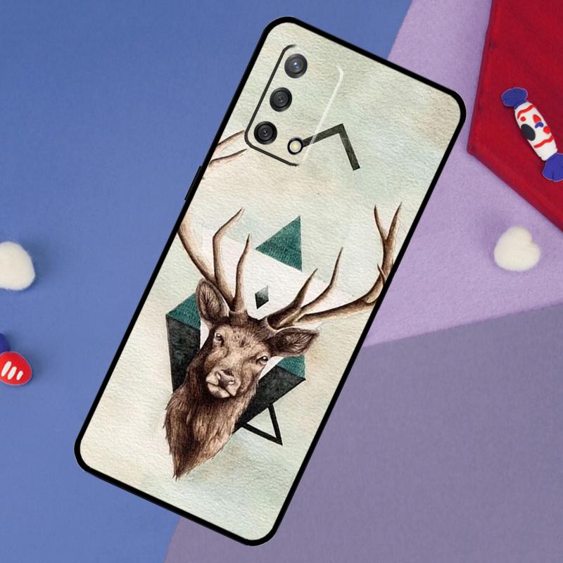 Deer Case For Oppo A5 Pro A6 A57 A17 A78 A54 A74 A94 A76 A16 A96 A18 A40 A60 A80 A38 A58 A98 A15