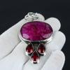 Kashmir Ruby, Red Garnet Gemstone Silver Pendant, 925 Sterling Silver Jewelry Pendant, Kashmir Ruby Pendant For Women, Ruby Pendant For Her