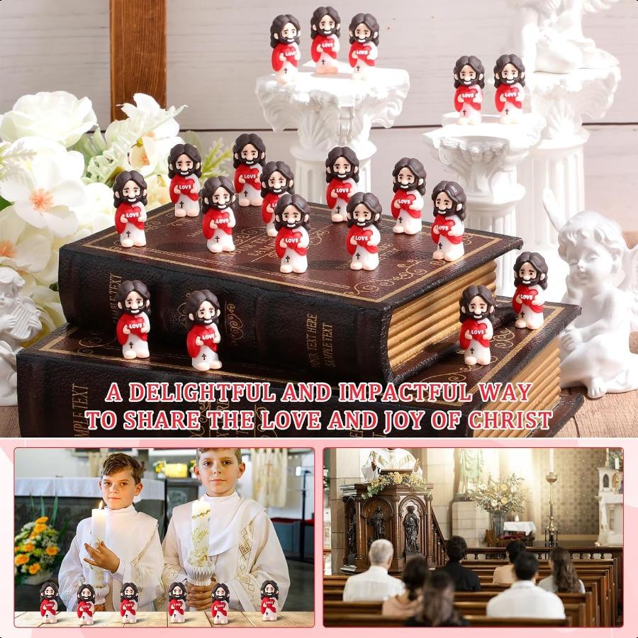 50 Пасхальных мини-фигурок Иисуса любит тебя Маленькие религиозные игрушки Иисуса Прятки для поделок в воскресной школе Наполнитель для пасхальных яиц Сту