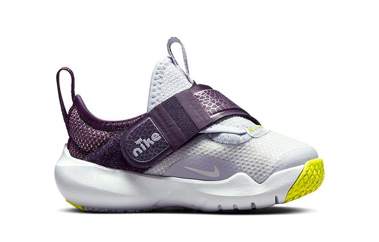 Nike Flex Advance Противоскользящая Амортизация Износостойкие Низкие Кроссовки для Малышей Белый Фиолетовый Желтый CZ0189-500