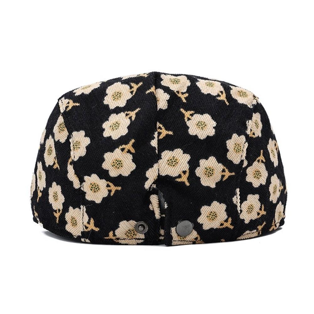 Retro Floral Artist Painter Hat Adjustable Ivy Flat Cap Vintage Peaked cap  Men Women
