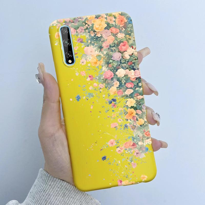 Чехол для телефона Huawei Y8p Дизайн 'Девочка с цветами' Мягкий силикон ТПУ Задняя крышка для Huawei P Smart S Y 8p HuaweiY8p AQM-LX1 Чехлы