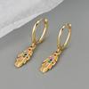 Luxury Metal Feather Earrings With Colored Stones And Zirconia High End Hoop Earrings For Women Elegant Jewelry