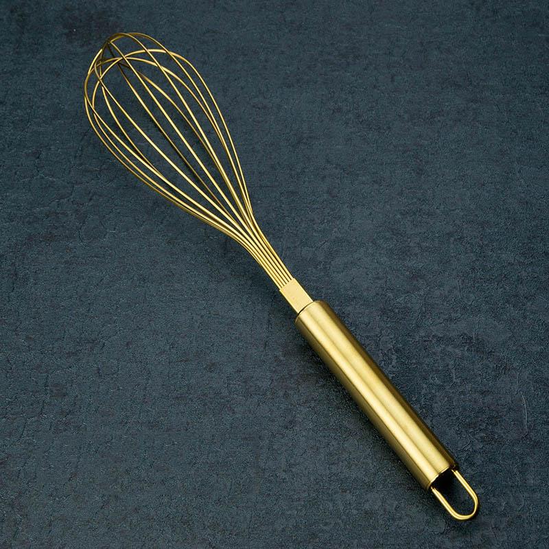 1Pcs Gold Stainless Steel Egg Beater Hand Whisk Egg Mixer Baking Cake Tool Baking Set Home Egg Tools Kitchen Accessories for Egg 2