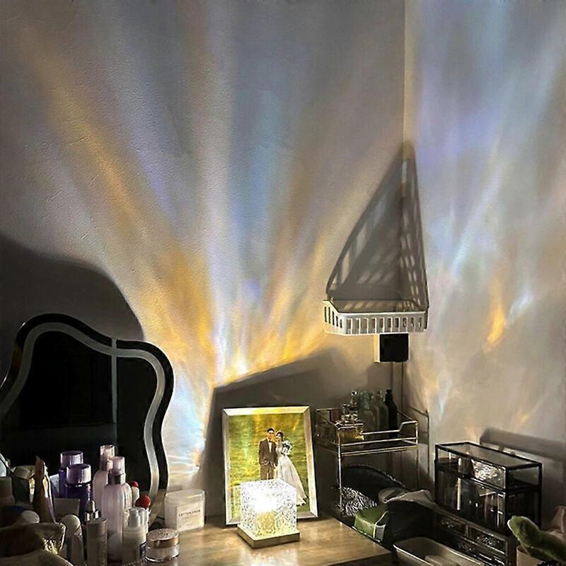 Cylinder Northern Lights Water Wave Night Light w/Remote LED Atmosphere Lamp