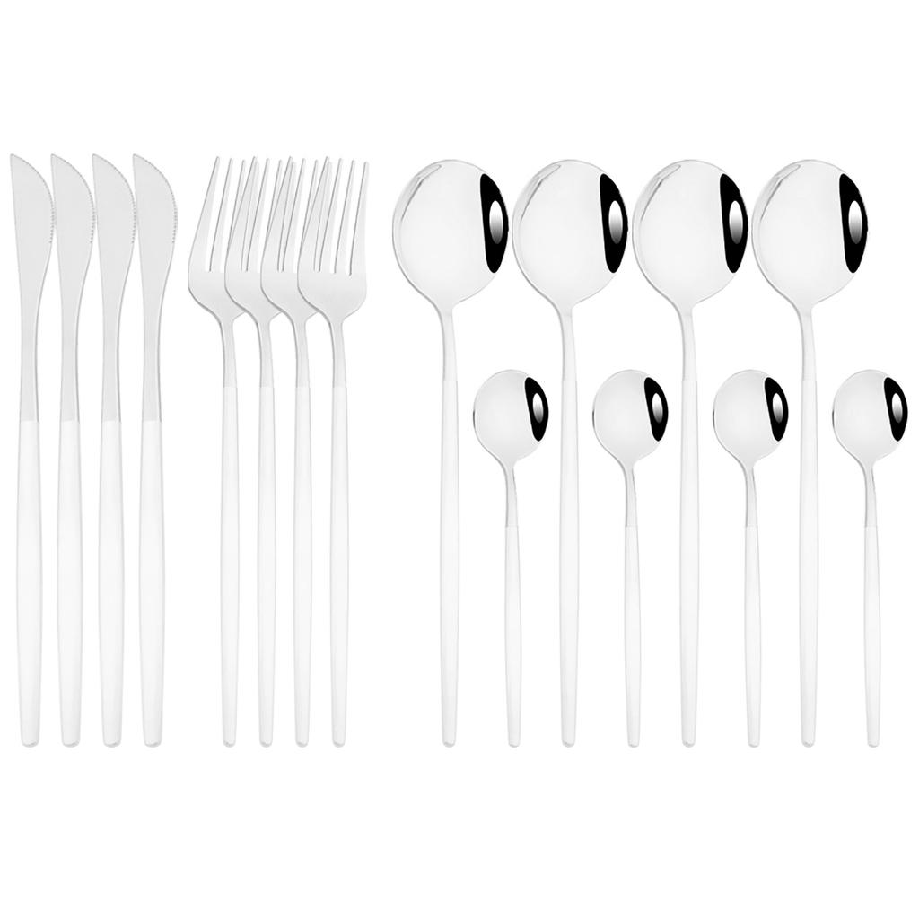 16 предметов столовой посуды, набор столовых приборов из черного золота, набор столовых приборов из нержавеющей стали, вилка, нож, чайная ложка, столовое серебро, набор кухонных столовых приборов