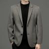 Осенне-зимний двусторонний шерстяной однотонный костюм мужской повседневный двусторонний шерстяной пиджак пальто молодежный и среднего возраста костюм