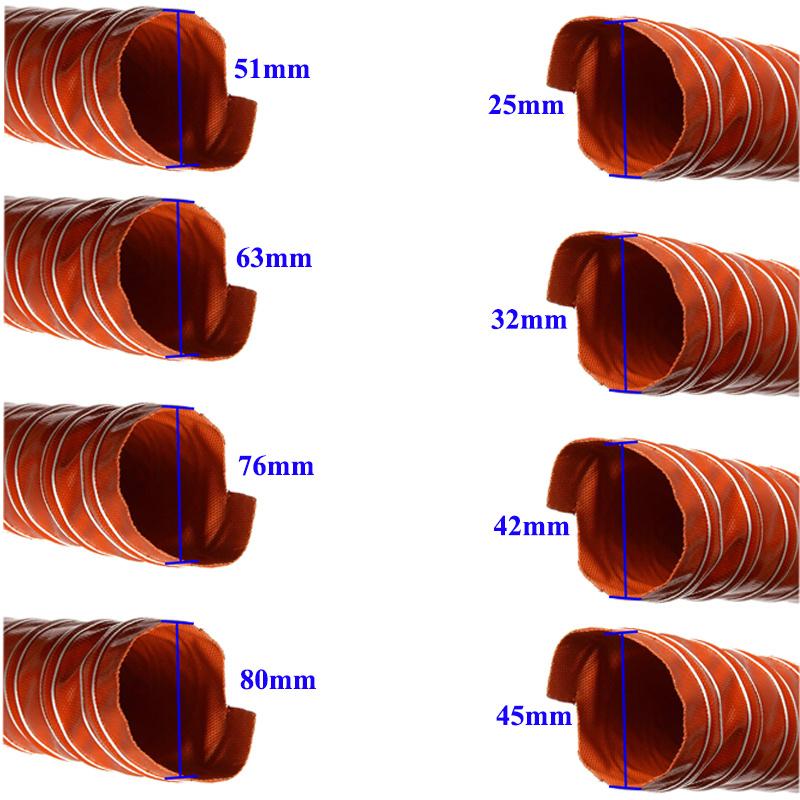 1M Universal Car Air Ducting Pipe Flexible Air Vent Hose Tube Hot Cold Cooling Transfer Extractor 25/32/38/42/45/51/63/76/80mm