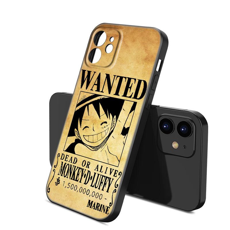 Anime One Piece Luffy Phone Case For Apple iPhone 12 13 Mini 11 14 15 Pro Max 7 8 Plus X XR XS SE 2020 2022 Black Silicone Case