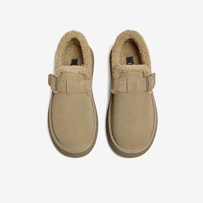 Женские теплые туфли в стиле Birkenstock с меховой подкладкой от TATA