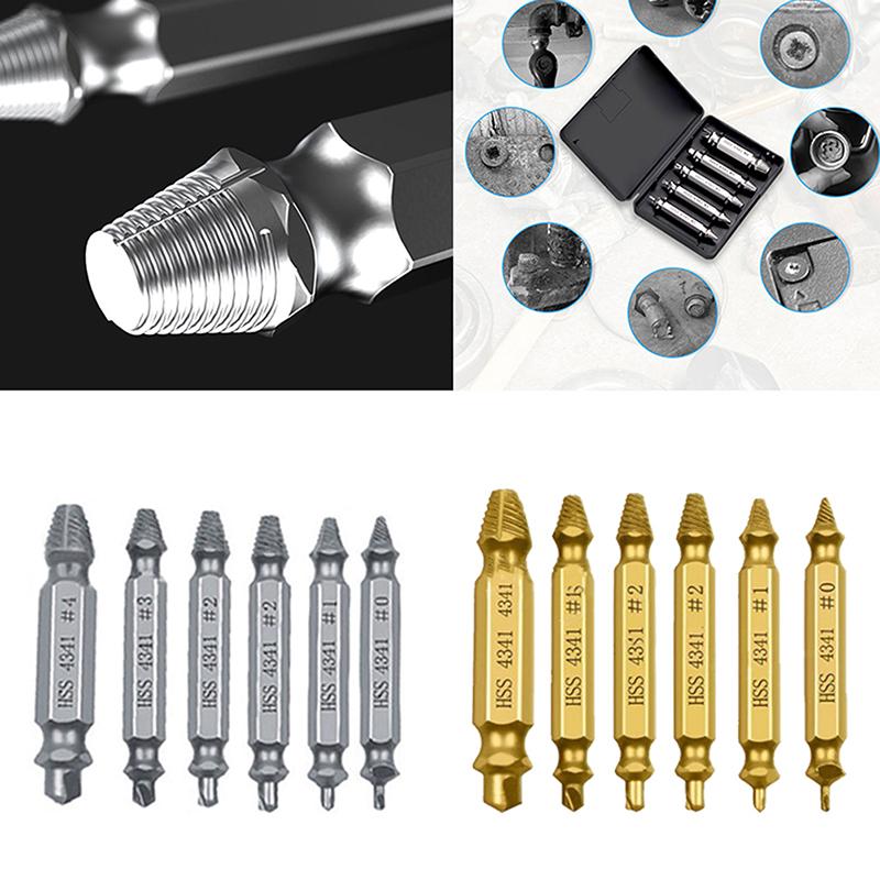 5/6pcs Screw Remover Set High Hardness High Carbon Steel Drill Set Screwdriver Broken Bolt Extractor Bolt Stud Tool