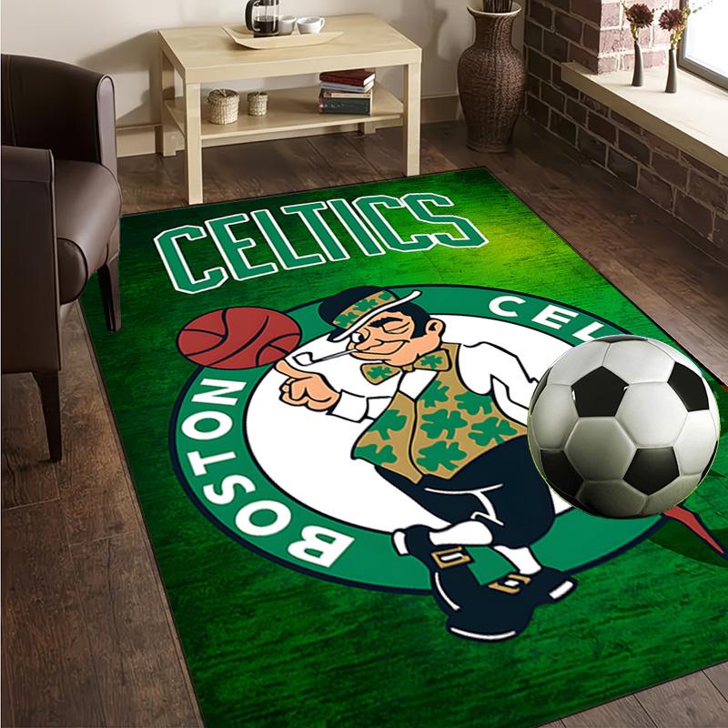 Boston Basketball Rug Office Carpet Non-Slip Mat, Chair Rug Floor Covering for Gaming, Bedroom, Living Room , Home Decor Christmas Gift