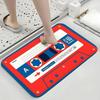 Retro Red Cassette Tape Music-Themed Rug Non-slip Washable Ideal Living Room Door Mat Home Decor
