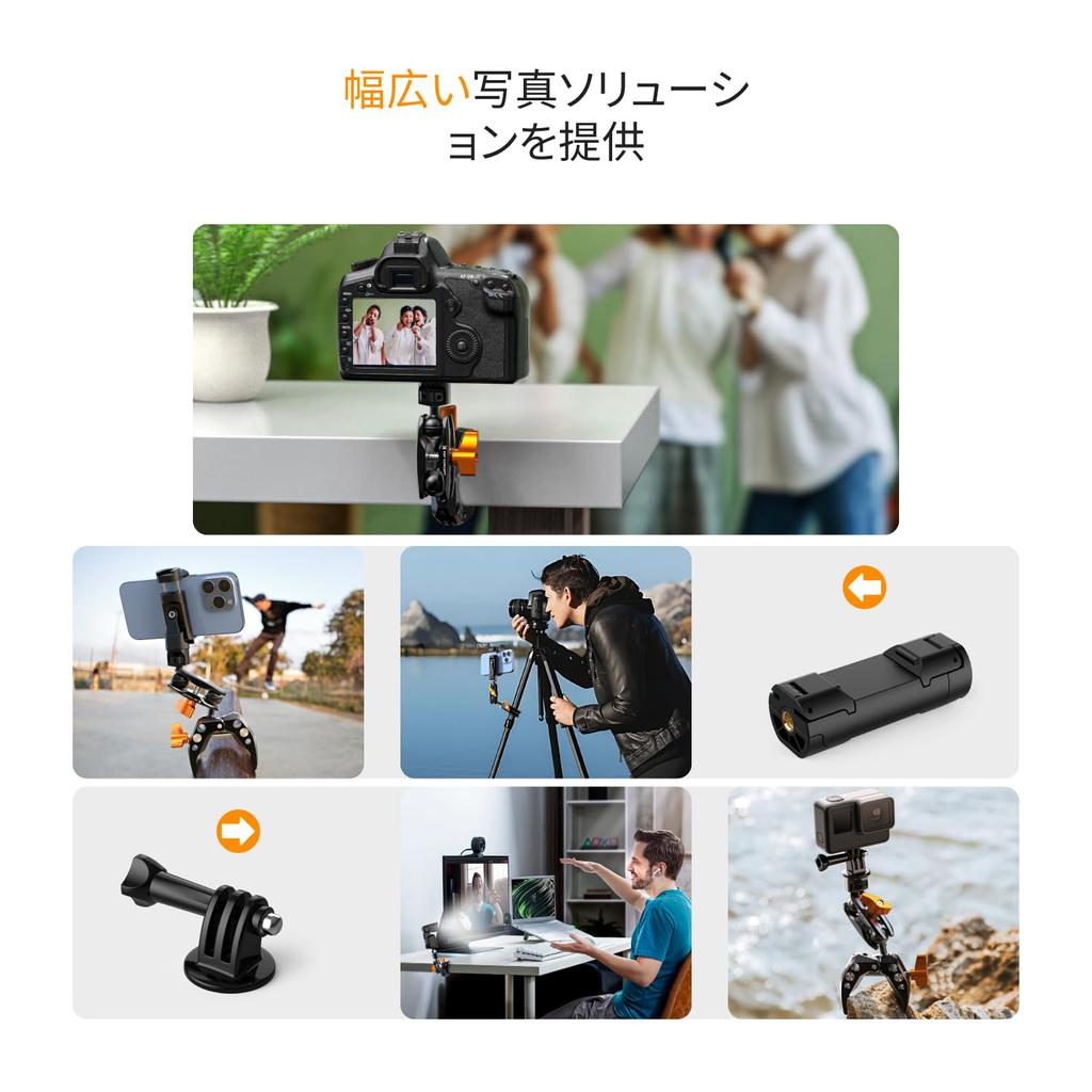 Концепция Многофункциональный Супер Зажим Краб Ножницы Тиски с Головкой Труба Штатив Струбцина Крепление для Мобильного Заполнения Краб Форма Струбцина K&F Резьба 1/4", Камера,