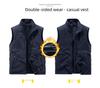 Мужской двухсторонний флисовый жилет для активного отдыха - утолщенный флисовый жилет на осень/зиму