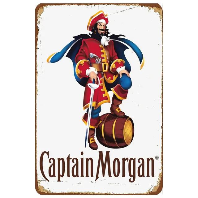 Винтажная металлическая жестяная табличка Captain Morgan Ретро настенный декор для бара, мужской пещеры, гаража Железный постер, табличка xсм