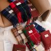 Autumn and Winter Red New Plaid Scarf Women's Atmosphere Sense of High-end Imitation Cashmere Winter Warm Scarf Shawl