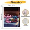 Disney Stitch and Angel reading book oil painting art set handmade diy gift home decoration