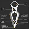 Lightweight 9-in-1 Stainless Steel Keychain Features Protractor Ruler for Easy Outdoor Access
