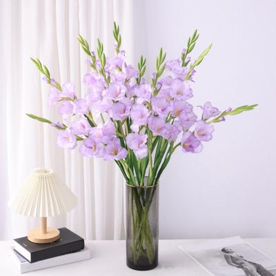 Юшэн Искусственный цветок гладиолуса Реалистичный Искусственный шелковый цветок Дом Офис Свадебная вечеринка В помещении На открытом воздухе Искусственный цветок Цветущее украшение