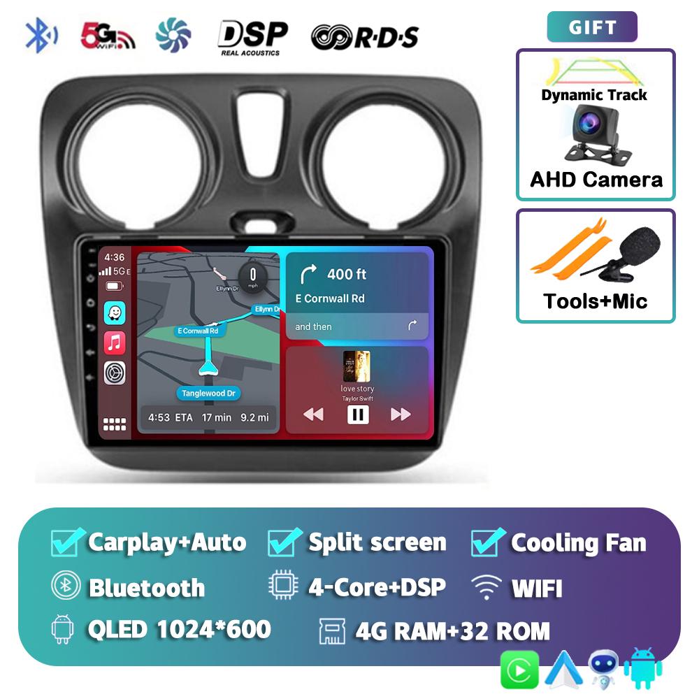 Android 14 Auto Carplay Car Radio для Renault Lodgy Dacia Dokker 2012 - 2020 Мультимедийный видеоплеер Навигация GPS Стерео Аудио