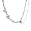 Super flash love zircon double-layer collarbone chain female ins cold wind design sense stacked necklace high-grade neck chain