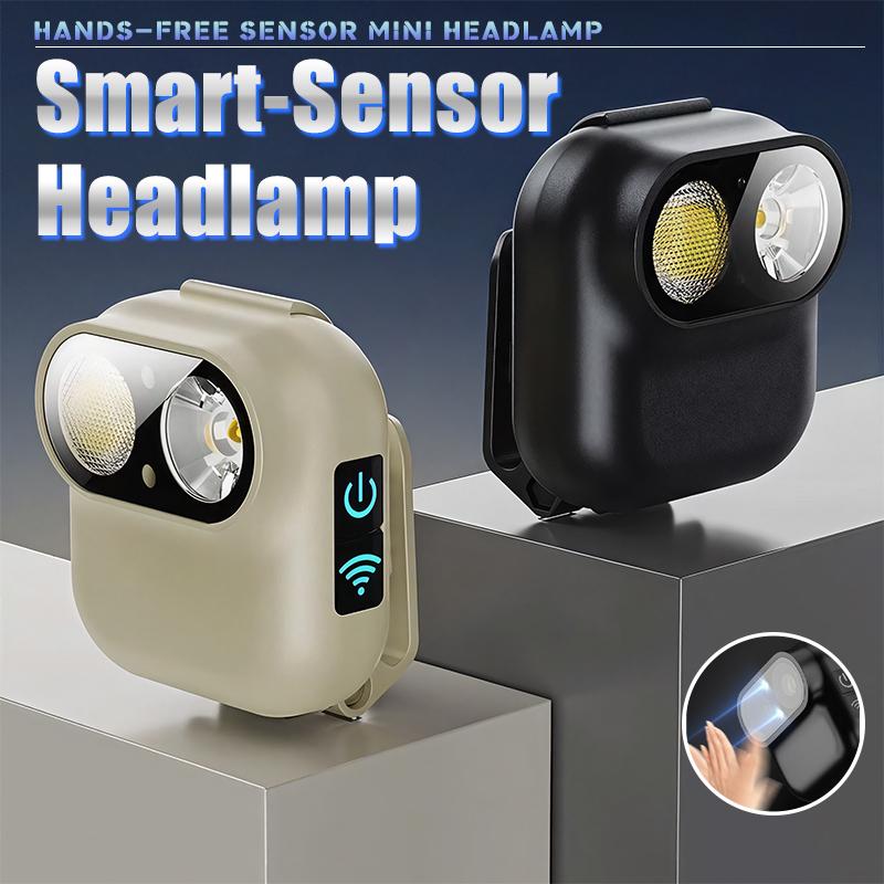 Умный светодиодный налобный фонарь с датчиком движения, с перезаряжаемой батареей и автоматическим датчиком для ночной ходьбы, чтения, ремонтных работ и кемпинга