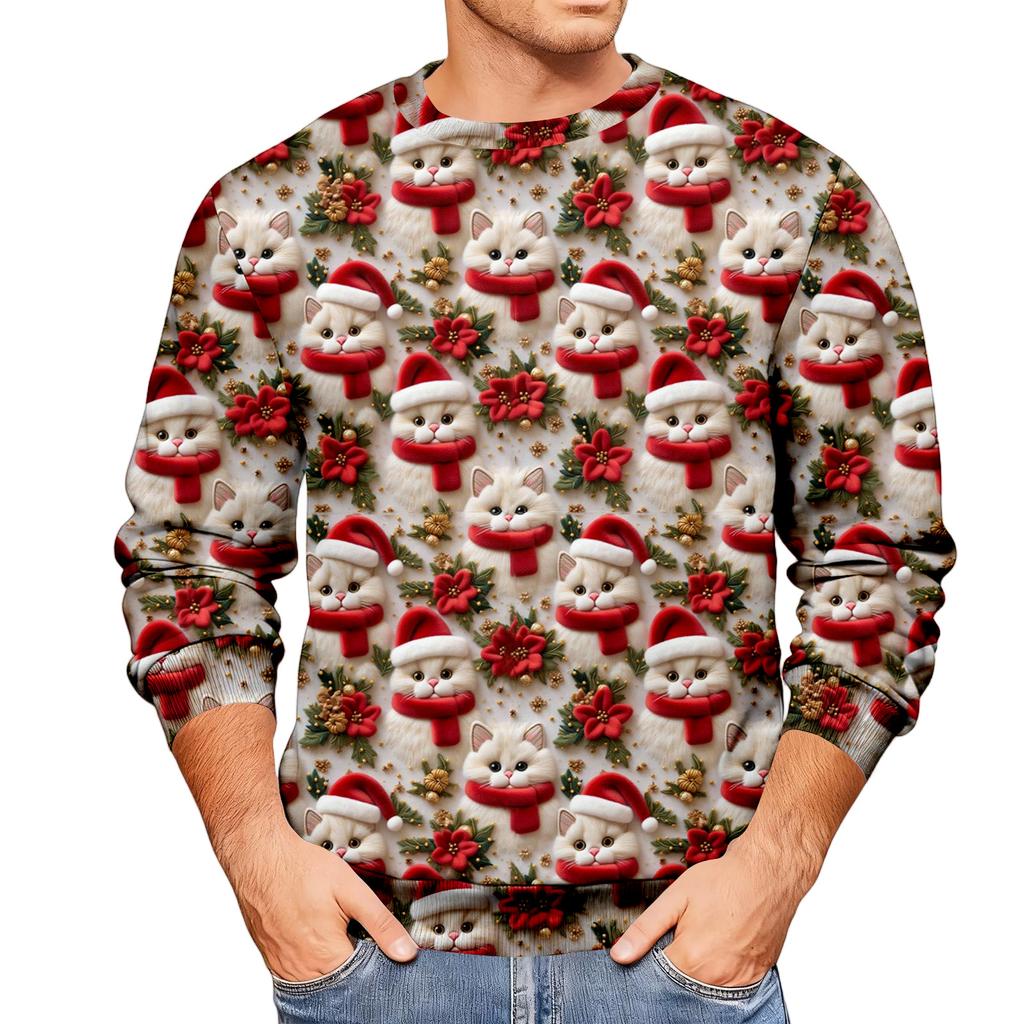 Свободное мужское худи с рождественским принтом