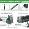 3 In 1 Steel Wire Garden Weed Brush Long Handle Moss Remover Set For Garden Patio Cleaning Supplies