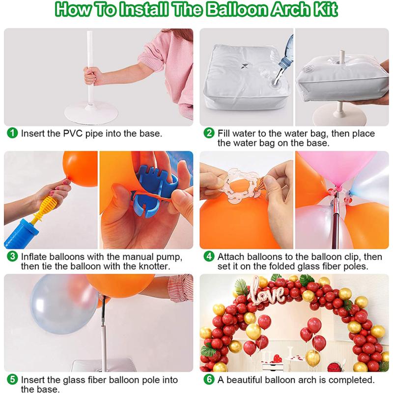 Комплект арки из воздушных шаров Регулируемая подставка для арки из воздушных шаров для украшения свадьбы, выпускного, дня рождения