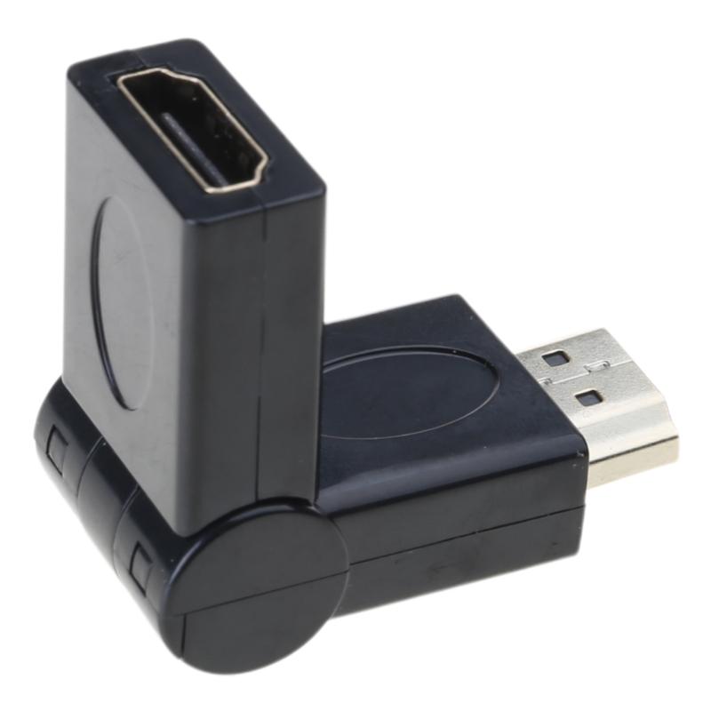 Male Female Flexible Right Angle Connector Swivel Adapter Extender 1080P (Male to Female)