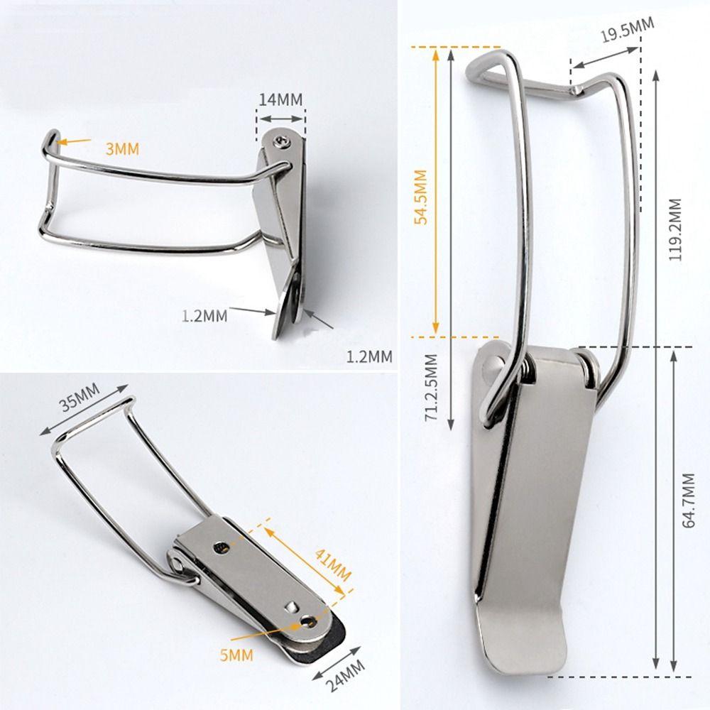Security Spring Clasp Buckle Stainless Steel Duck Billed Buckles New Toggle Latch Catch Toolbox