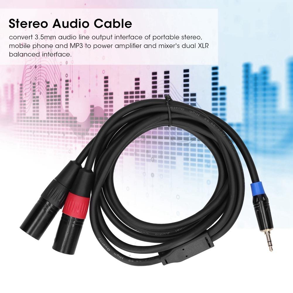 3.5mm Stereo Male 3.5mm Male To Dual 2 XLR Male Plug Male To Dual XLR Connector  Audio Equipment