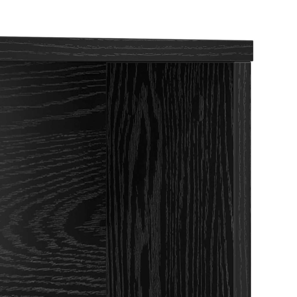 Desk with Shelf Black Oak Effect 91 x 50 x 149 cm